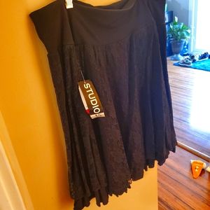 Black lace skirt
